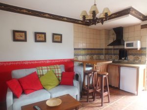 detalle cocina salón con sofá